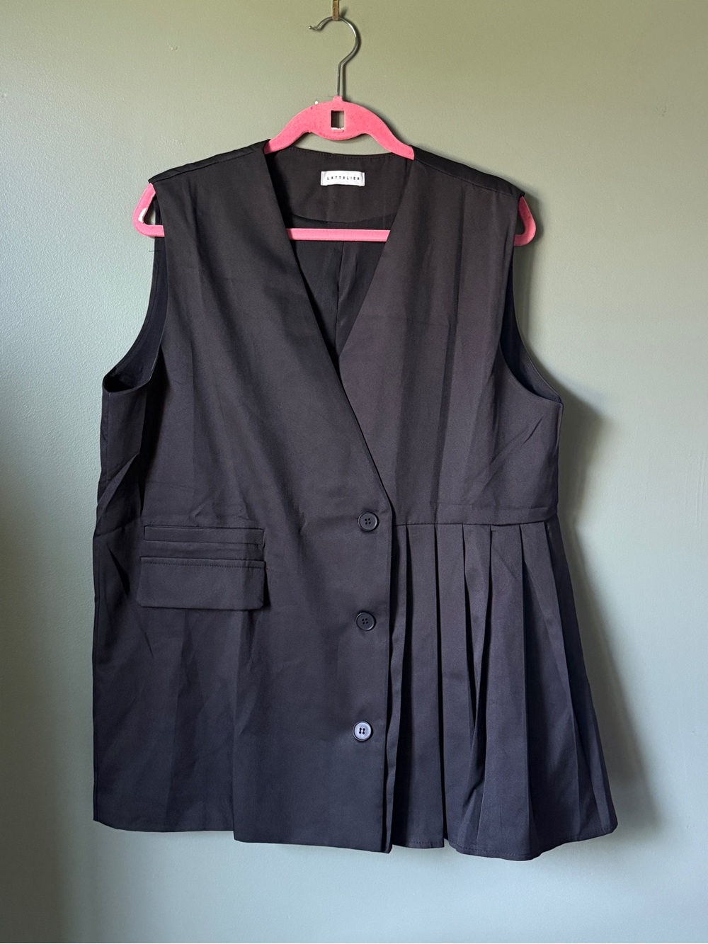 Lattelier Asymmetrical Vest Blazer - Black - One Size